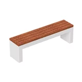 Banca stradala din beton cu  marmura alba, sezut din lemn de brad 150 cm